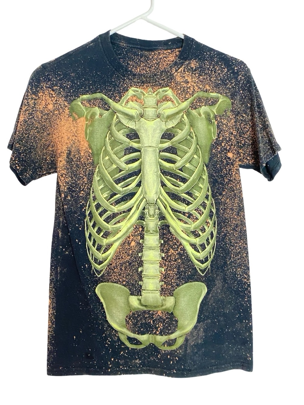 Custom Made Skeleton Tee Tshirt Mens Unisex Size XS OOAK Chest 16 Length 27